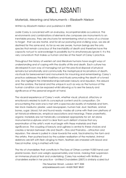 Materials, Meaning and Monuments &ndash; Elizabeth Nielson