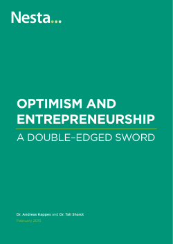 optimism and entrepreneurship