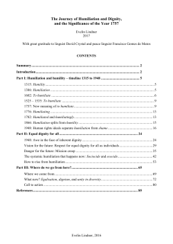 The Journey of Humiliation and Dignity, and the Significance of the