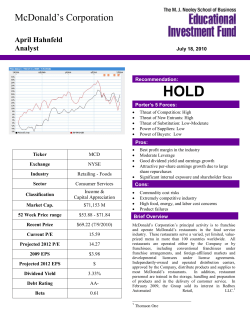 McDonald`s Corporation - Neeley School of Business