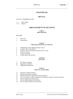 Bahamas Dental Act