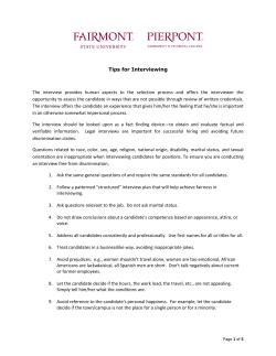 Tips for Interviewing - Fairmont State University