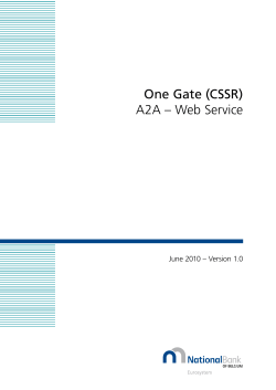 One Gate (CSSR) A2A &ndash; Web Service