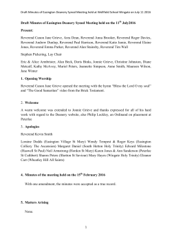 Draft Minutes of Easington Deanery Synod Meeting held on the 11