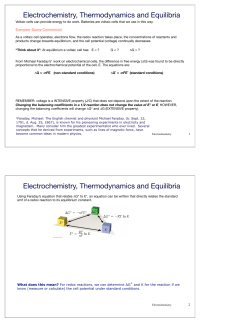 Part 2-Electrochemistry, Thermochemistry and Equilibria