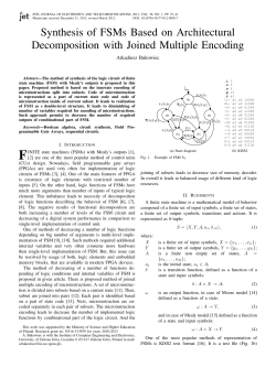 Synthesis of FSMs Based on Architectural Decomposition with