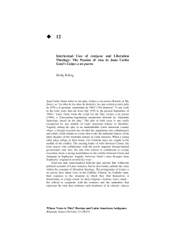 Intertextual Uses of Antigone and Liberation Theology: The Passion