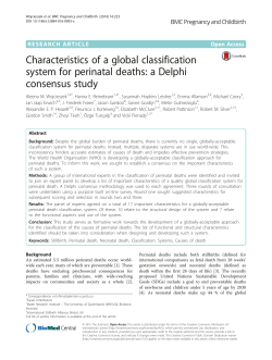 Characteristics of a global classification system for perinatal deaths