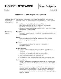 Minnesota`s Utility Regulatory Agencies
