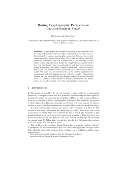 Basing Cryptographic Protocols on Tamper