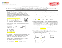 THE CANADIAN CHEMISTRY CONTEST 2015