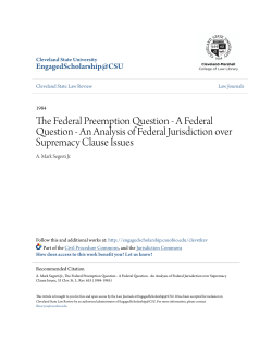The Federal Preemption Question