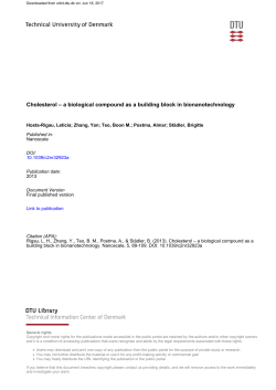 Cholesterol &ndash; a biological compound as a building block in