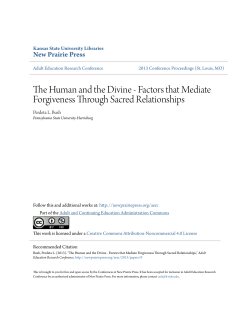The Human and the Divine - Factors that Mediate Forgiveness