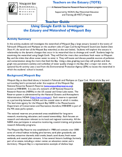 Google Earth Activity - Waquoit Bay National Estuarine Research