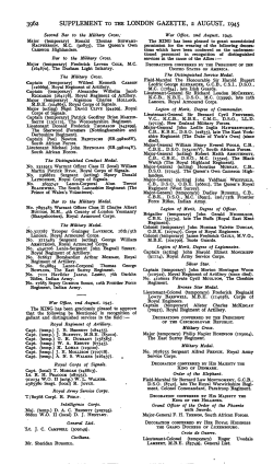 39^2 SUPPLEMENT TO THE LONDON GAZETTE, 2 AUGUST, 1945