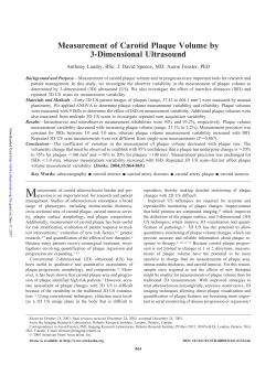 Measurement of Carotid Plaque Volume by 3-Dimensional