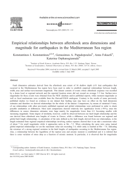 Empirical relationships between aftershock area dimensions and