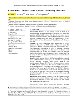 Evaluation of Causes of Death in East of Iran during 2004