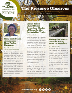 The Preserve Observer - Friends of the Rockefeller State Park