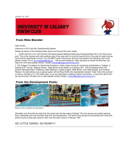 From Mike Blondal - University of Calgary Swim Club