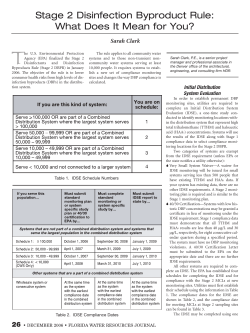 Stage 2 Disinfection Byproduct Rule: What Does It Mean for You?