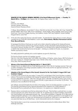 Minutes - Royal Philharmonic Society