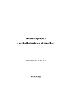Didaktick&aacute; pr&iacute;ručka z anglick&eacute;ho jazyka pre stredn&eacute; &scaron;koly