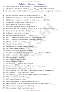 Deficiency Diseases - Vitamines