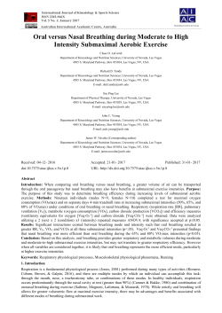 Oral versus Nasal Breathing during Moderate to High Intensity
