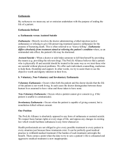 Euthanasia - ProLife Alliance
