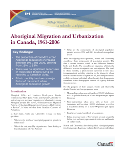 Aboriginal Migration and Urbanization in Canada, 1961-2006