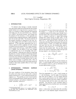 15A.1 LOCAL ROUGHNESS EFFECTS ON TORNADO DYNAMICS