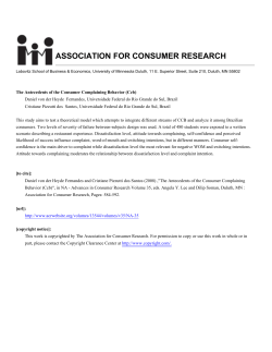 The Antecedents of the Consumer Complaining Behavior (Ccb)
