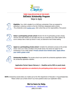 EdChoice Scholarship Program Steps to Apply