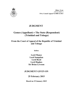 Judgment  - Judicial Committee of the Privy Council