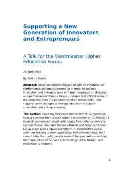 Supporting a New Generation of Innovators and