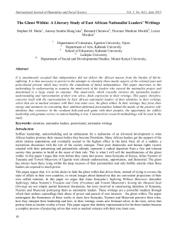 The Ghost Within: A Literary Study of East African Nationalist