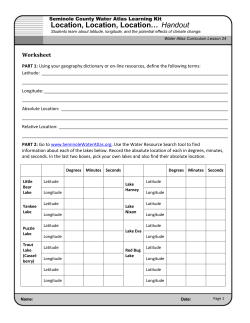 Location, Location, Location&hellip; Handout