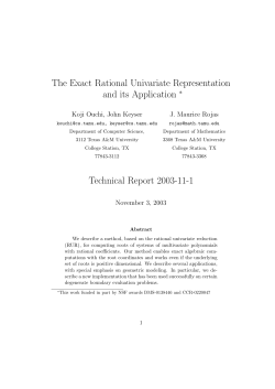 The Exact Rational Univariate Representation and its Application