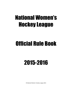 National Women`s Hockey League Official Rule Book 2015-2016