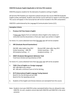 HWG703 Graduate English (Applicable to full