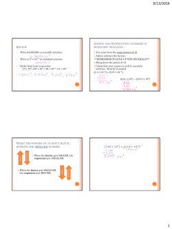 Adding and Subtracting numbers in Scientific Notation
