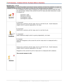 Problem Solving Drill - Rapid Learning Center