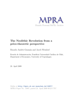 The Neolithic Revolution from a price-theoretic perspective