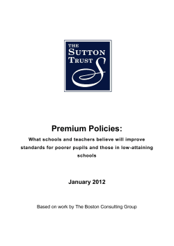 Premium Policies: What schools and teachers believe will improve