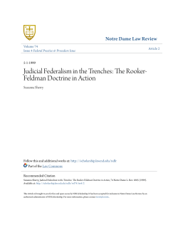 Judicial Federalism in the Trenches: The Rooker
