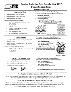 Greater Rochester Teen Book Festival 2017 Design Contest Rules T