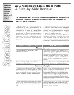 Able Act and Special Needs Trusts: A Side by