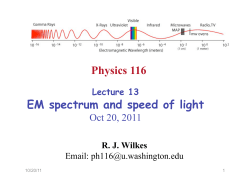 Physics 116 EM spectrum and speed of light